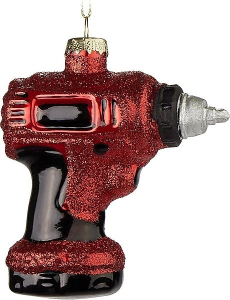 BRUBAKER Weihnachtsbaumkugel Akkuschrauber Rot - Handbemalte Weihnachtskuge günstig online kaufen