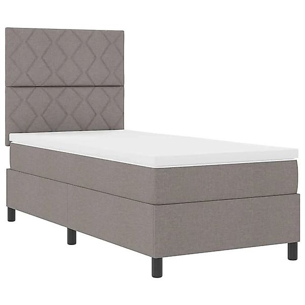 vidaXL Boxspringbett mit Matratze Taupe 100 x 200 cm Stoff 3339445 günstig online kaufen