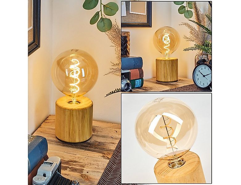 hofstein Tischleuchte Tischlampe aus Holz in Naturfarben im skandinavischen günstig online kaufen
