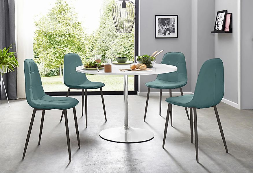 OTTO home Essgruppe Set, 5 Stk. tlg. mit rundem Tisch in weiß Hochglanz günstig online kaufen