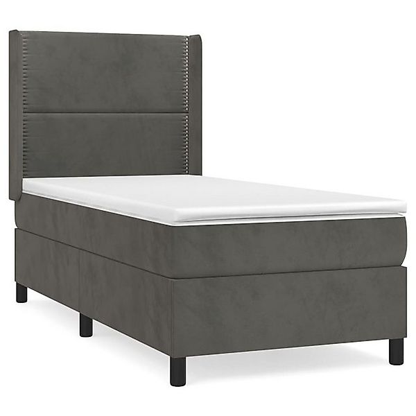 Vidaxl Boxspringbett Mit Matratze Dunkelgrau 80x200 Cm Samt günstig online kaufen