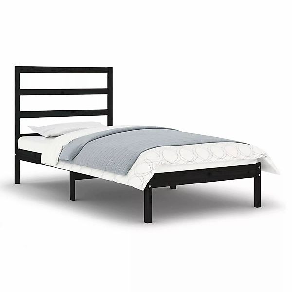 vidaXL Massivholzbett Schwarz 75x190 cm 2FT6 Small Single1083876 günstig online kaufen
