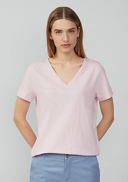 s.Oliver Kurzarmshirt T-Shirt aus Flammgarn mit günstig online kaufen
