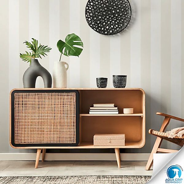 living walls Vliestapete »DesignDrop vorgeleimte Tapete Streifen Beige Weiß günstig online kaufen