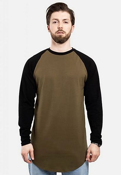 Blackskies T-Shirt Baseball Longshirt T-Shirt Olive-Schwarz Large günstig online kaufen