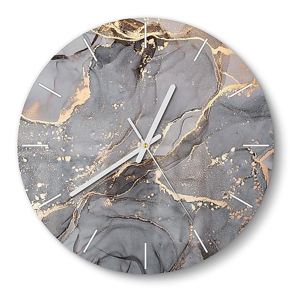 DEQORI Wanduhr 'Elegantes Marmormuster' (Glas Glasuhr günstig online kaufen