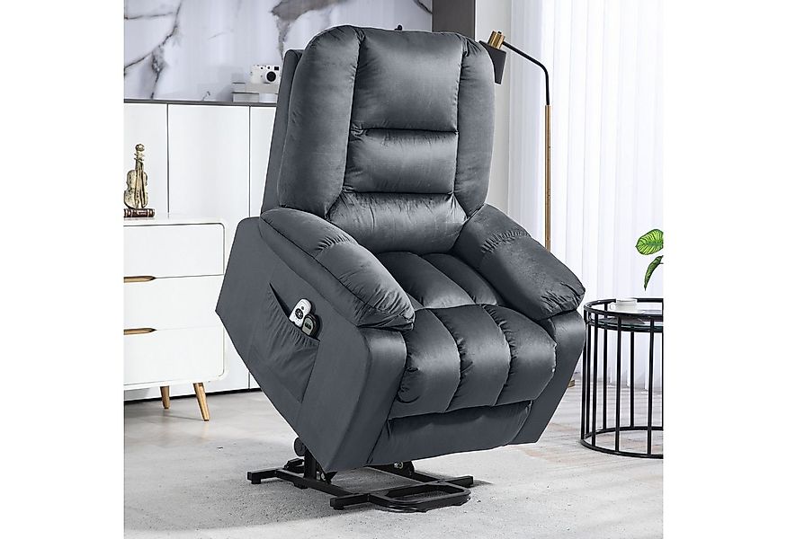 HOMCOM Massagesessel Elektrischer Aufstehsessel mit Seitentaschen (Fernsehs günstig online kaufen