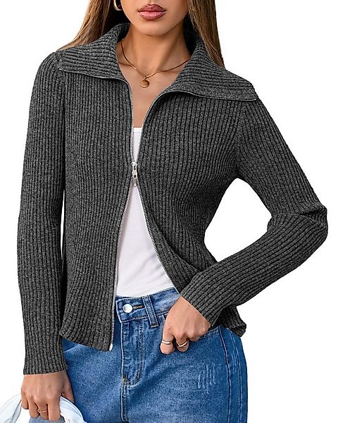 Arach&Cloz Wollpullover Damen Wollmischung Strickpullover Longpullover Herb günstig online kaufen