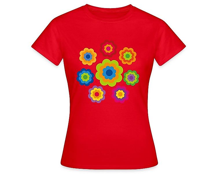 Spreadshirt T-Shirt 70er Jahre Hippie Flower Power Kostüm Blumen Fasching F günstig online kaufen