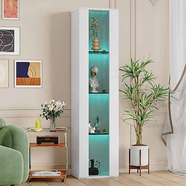 Flieks Vitrine Glasvitrine Standvitrine mit LED-Beleuchtung günstig online kaufen