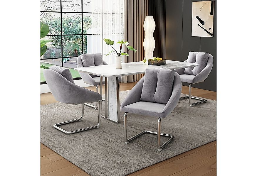 Flieks Freischwinger (Set, 4 St), 4er Set Esszimmerstühle mit Rückenkissen günstig online kaufen