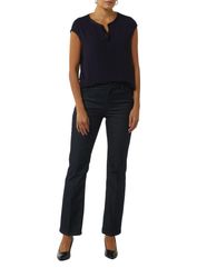 comma Blusenshirt mit geschlitztem Rundhals, Satin-Optik günstig online kaufen