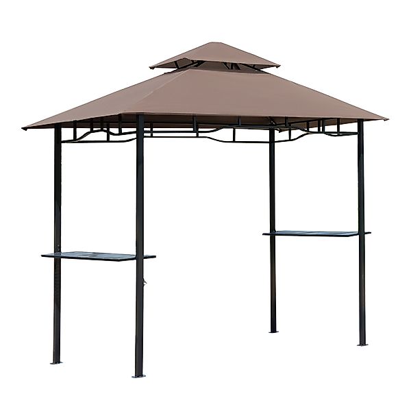Outsunny Grillpavillon Balkonpavillon mit Ablagen Flammhemmendes günstig online kaufen