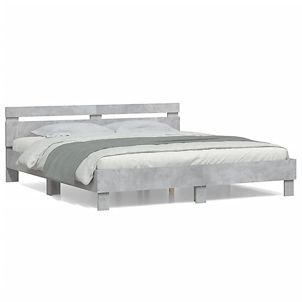 vidaXL Bettgestell mit Kopfteil Sonoma-Eiche 200x200 cm Holzwerkstoff Model günstig online kaufen