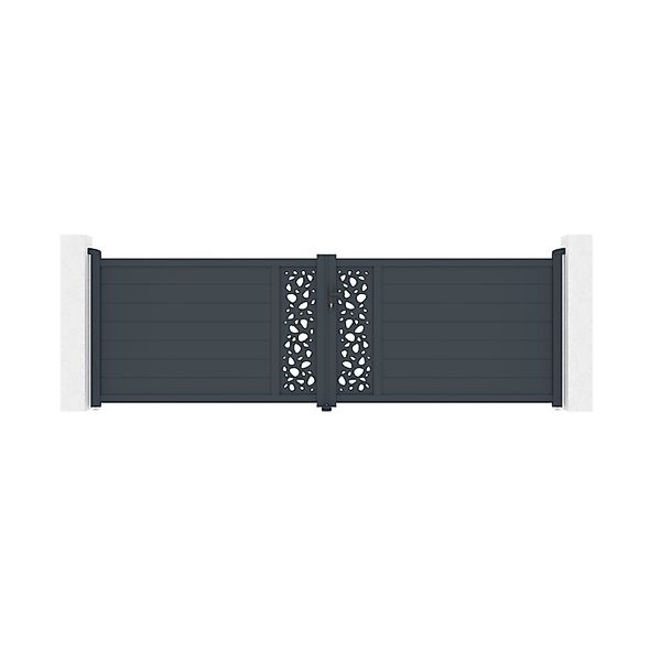 Casanoov Flügeltor Sunny 400x120cm Aluminium & 2 Eifel Pfosten 15x15cm H.16 günstig online kaufen