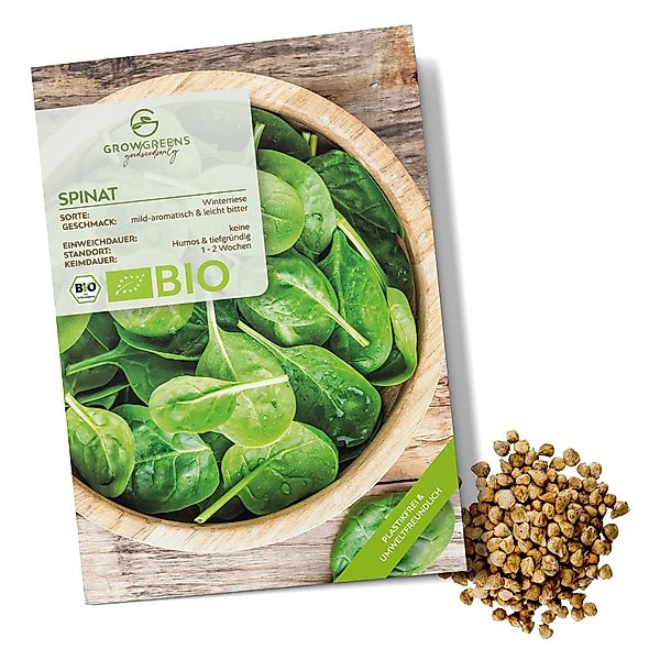 Growgreens Gemüsesamen BIO Spinat Samen (Winterriese) günstig online kaufen