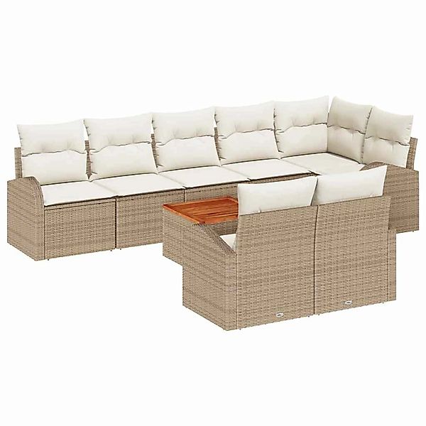 vidaXL Garten-Sofa-Set 9-Tlg Beige Weiß 3356265 günstig online kaufen