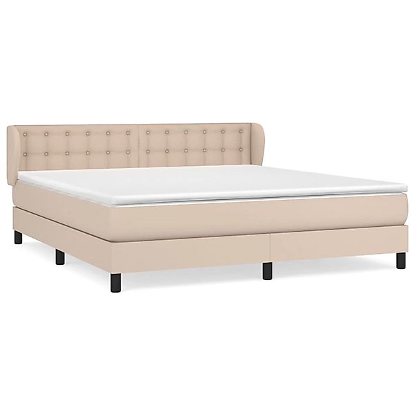 vidaXL Boxspringbett mit Matratze Cappuccino-Braun 160x200 cm Kunstleder 31 günstig online kaufen