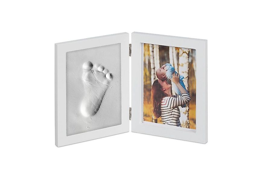 relaxdays Collagerahmen Babybilderrahmen mit Gipsabdruck günstig online kaufen