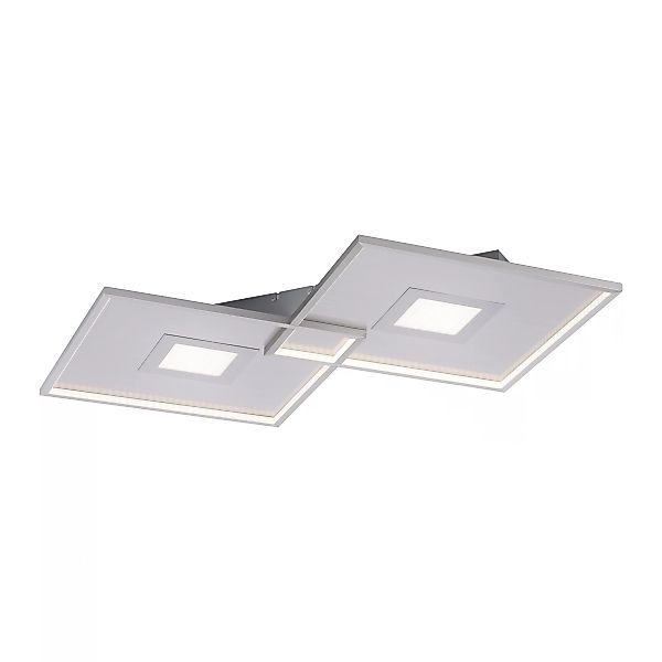 LED-Deckenleuchte Amara, zwei Quadrate, silber günstig online kaufen