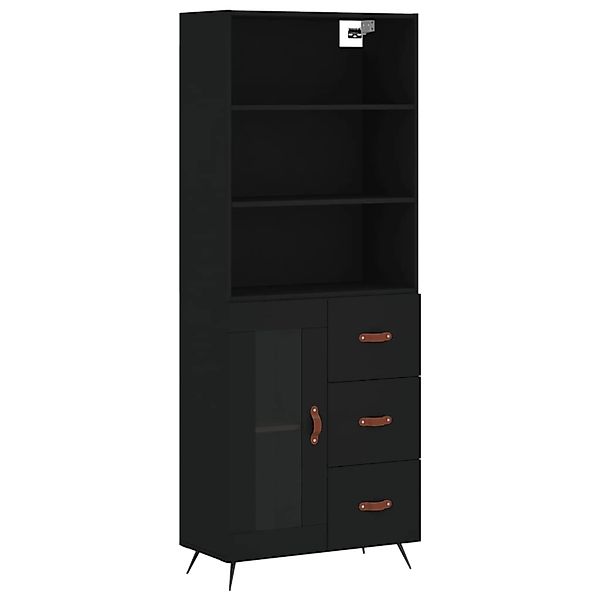 vidaXL Highboard Schwarz 69,5x34x180 cm Holzwerkstoff 3189478 günstig online kaufen