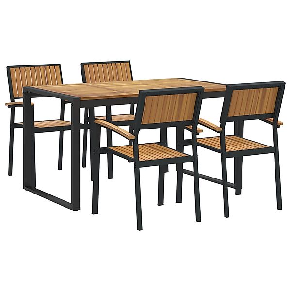 vidaXL 5-Teilige Garten-Essgruppe aus Massivem Holz Akazie und Metall 32843 günstig online kaufen