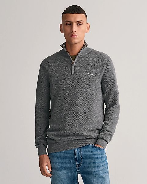 Gant Troyer "COTTON PIQUE HALF ZIP" mit Piqué-Struktur günstig online kaufen