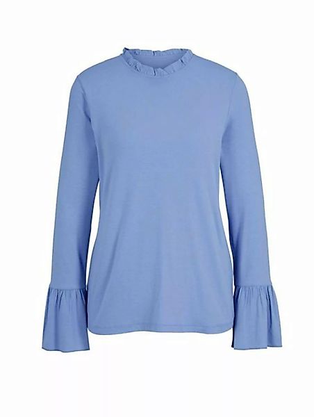 heine T-Shirt LINEA TESINI Damen Designer-Jerseyshirt m. Volants, bleu günstig online kaufen
