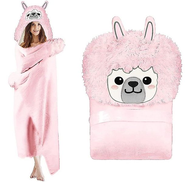 Wohndecke Alpaka Decke, Weich warme Decke Hoodie, Flauschige Flanell Sofade günstig online kaufen