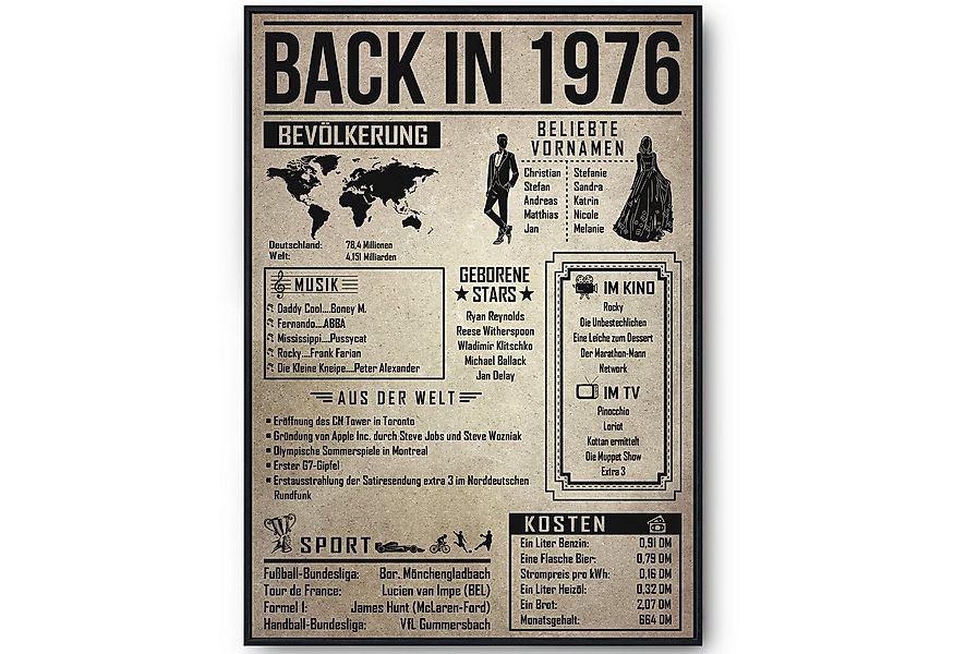 Tigerlino Poster Geschenk Männer Frauen, Geburtstag Rückblick Zeitreise Ges günstig online kaufen