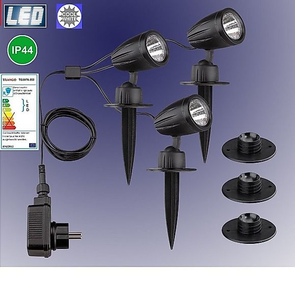 TRANGO LED Gartenstrahler, 3-flammig 3076-356 IP44 LED Gartenstrahler mit T günstig online kaufen