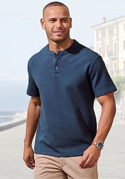 John Devin T-Shirt Kurzarm-Poloshirt aus Struktur-Qualität mit modischem St günstig online kaufen