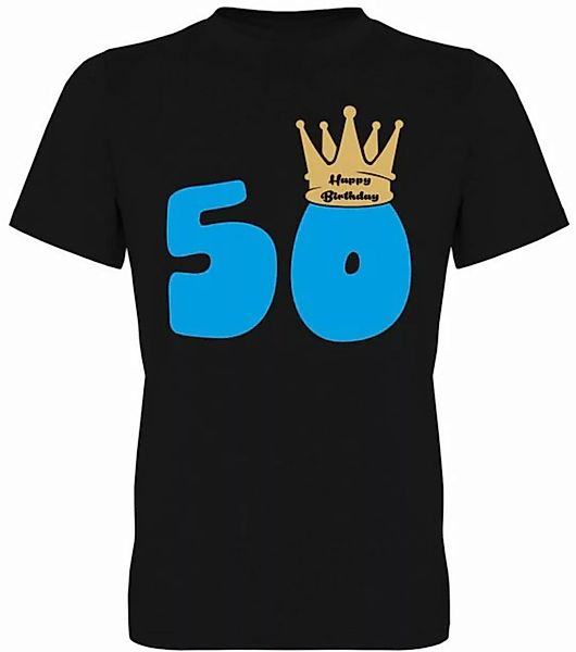 G-graphics T-Shirt 50 – Happy Birthday – mit Krone Herren T-Shirt, mit tren günstig online kaufen