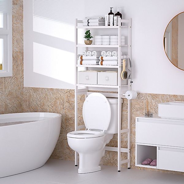Yorbay Badregal Toilettenregal Bambus mit 4 günstig online kaufen