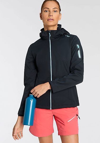 CMP Softshelljacke, mit Kapuze, Atmungsaktiv & Windabweisend & Wasserabweis günstig online kaufen