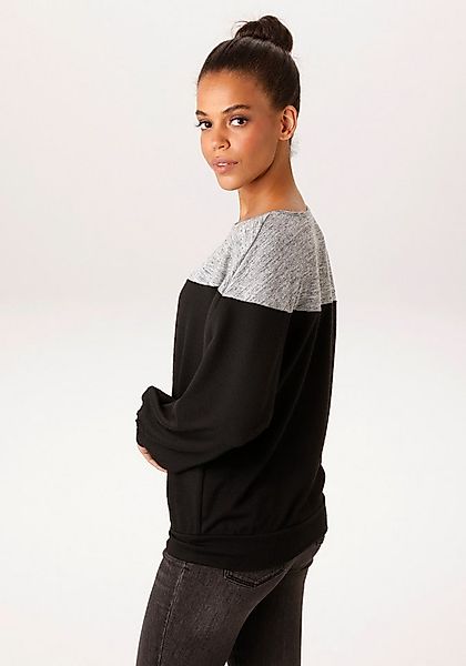 Aniston CASUAL Sweatshirt mit asymmetrischem Farbeinsatz - NEUE KOLLEKTION günstig online kaufen