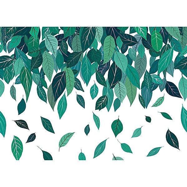 Komar Vliestapete Blätterchaos 350 cm x 250 cm Grün günstig online kaufen
