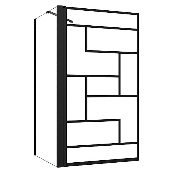 AICA 80x80cm Schwarz kariert Badewannenfaltwand mit Seitenwand H.140cm Bade günstig online kaufen