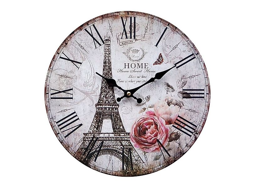 LB H&F Lilienburg Wanduhr Wandur Uhr Vintage Küchenuhr weiß schwarz lautlos günstig online kaufen