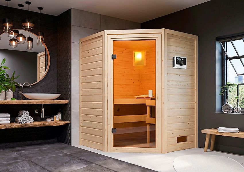 welltime Sauna »Anni«, 3,6-kW-Plug & Play Ofen mit ext. Steuerung günstig online kaufen