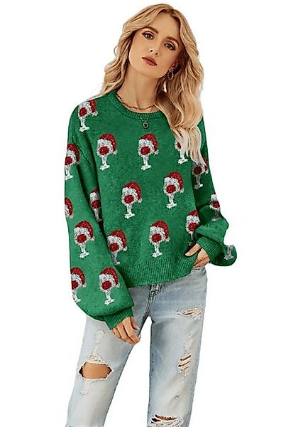 YRIIOMO Strickpullover Eleganter und vielseitiger Pullover mit Jacquard Mus günstig online kaufen
