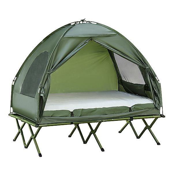 Outsunny Faltzelt Campingzelt-Set mit Feldbett, Personen: günstig online kaufen