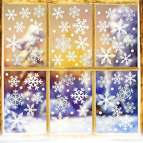 LuxusKollektion Dekohänger Schneeflocken Fenstersticker PVC Weihnachten günstig online kaufen