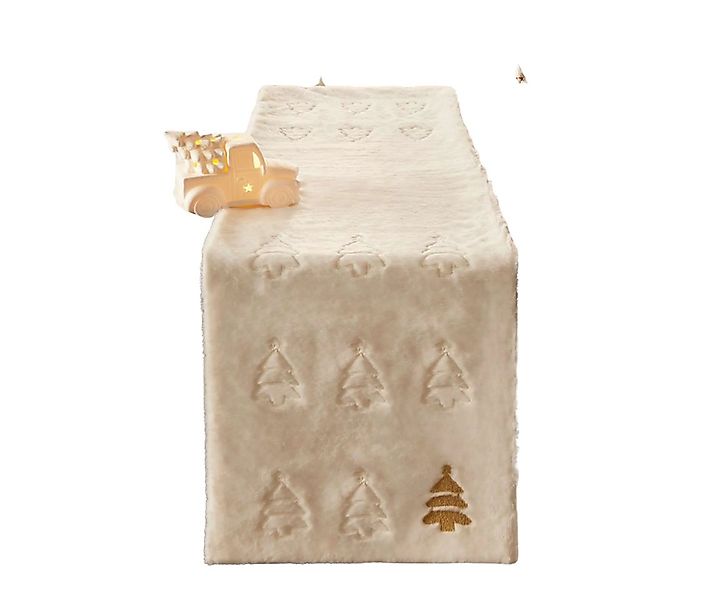 Home-trends24.de Tischläufer Fell weiß Tannenbaum Tischläufer Tischdecke We günstig online kaufen