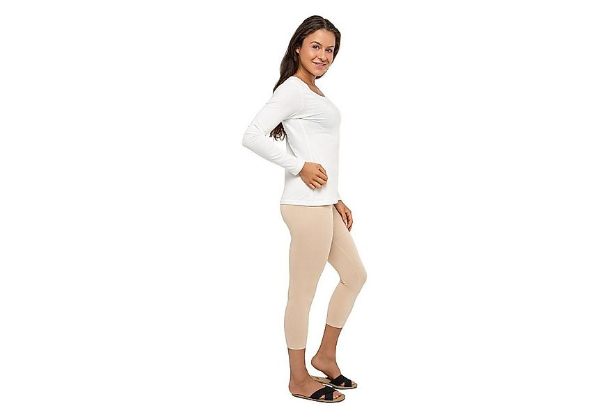 celodoro 3/4-Leggings Damen Leggings (3/4 Capri) Stretch-Jersey Hose aus Ba günstig online kaufen