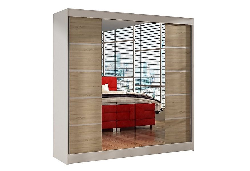 Sofnet Kleiderschrank Basti V (mit Spiegel, Schiebetüren und Kleiderstange) günstig online kaufen