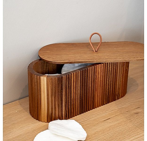 Zoha Aufbewahrungsdose Stripe Aufbewahrungsdose mit Deckel Akazienholz - mi günstig online kaufen