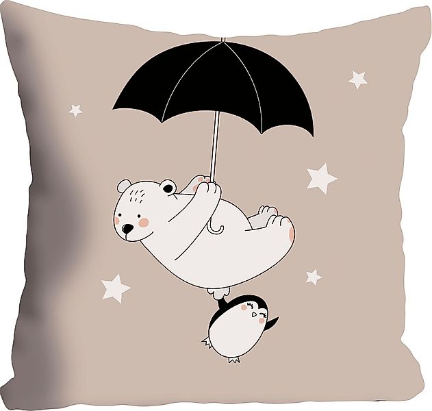 queence Dekokissen "Eisbär & Pinguin" Kissenhülle ohne Füllung, 1 Stück günstig online kaufen