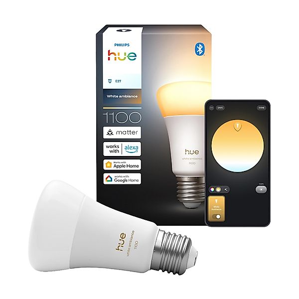 Philips Hue Leuchtmittel E27 White Ambiance 1100,m 8,1 W günstig online kaufen