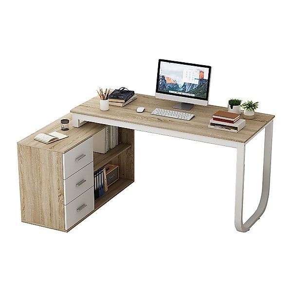 FUFU&GAGA Eckschreibtisch 130 cm L Förm günstig online kaufen